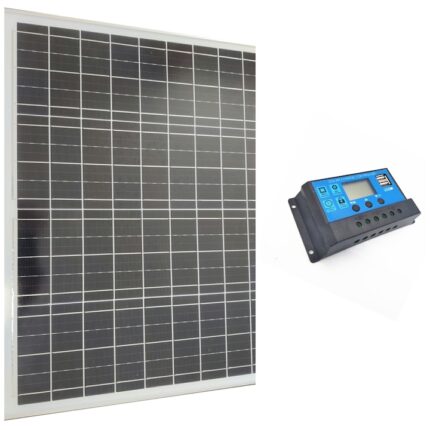 Panou solar monocristalin 50W cu regulator de tensiune 10A