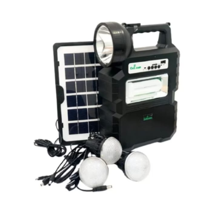 Kit solar portabil, 3 becuri incluse, cu radio FM si Bluetooth, CL-810 XL, negru