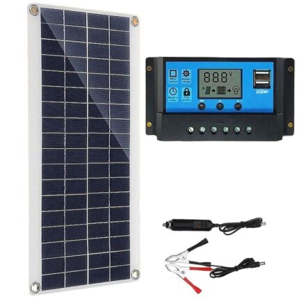 Panou solar Tovbmup 30W 12V, kit incarcator cu controler de incarcare 60A, pentru rulota, yacht, exterior, gradina