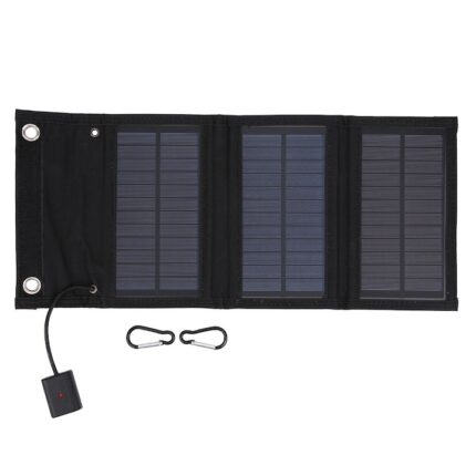 Panou Solar Portabil Pliabil Tovbmup, 15W, Monocristalin, Impermeabil IP65, Negru, 42.2x18.1cm