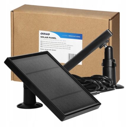 Panou solar portabil Orno pentru alimentare camera Wi-Fi, Negru