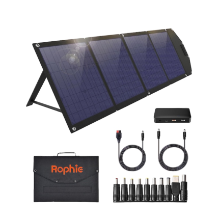 Panou solar portabil 100W 23.8V, pliabil, cu USB C PD 45W, port QC 18W, iesire DC, impermeabil IPX4, pentru camping, rulota, gradina