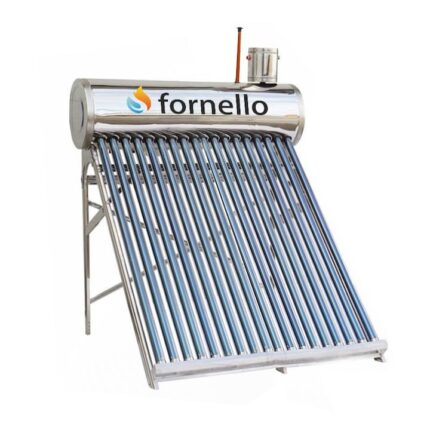 Pachet panou solar nepresurizat Fornello, cu rezervor inox 150 litri, 18 tuburi vidate, vas flotor 5 litri, pompa ridicare presiune, teava hidronix si fitinguri montaj