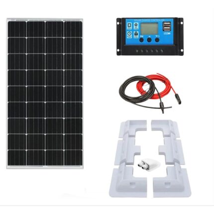 Sistem fotovoltaic panou 70W, controller 30A, kit montare panouri solare 7 piese, conectori, cablu solar, outdoor, rulota, iluminat, cabana, Solid Volt