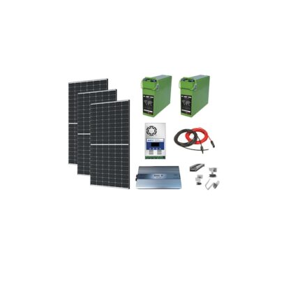 Kit fotovoltaic solar off-grid 1.2KW cu 3 panouri 405W, invertor sinus pur 8000W, controller MMPT 60A, baterii solare AGM 190 Ah, cabana, rulota, locuri izolate, container, Solid Volt