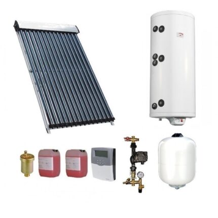 Sistem solar apa calda 150L colector 20 tuburi, boiler 150L 2S Eldom, grup pompare panou solar