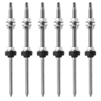 Set 6 suruburi pentru panouri solare, ZPSNDP, Otel inoxidabil, Argintiu