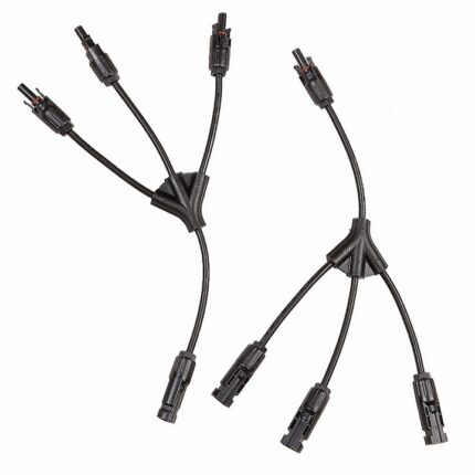 Set 2 cabluri conector paralel solar, Splitter, conector MC4, IP67, instrument pentru conectarea in paralel a panourilor solare, MMMF+FFFM Negru