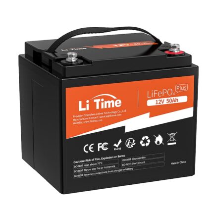 Baterie cu litiu LiFePO4, LiTime, Multifunctionala, 12V, 50Ah, Negru