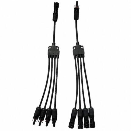 Set 2 cabluri conector paralel solar, Splitter, IP67, conector MC4, instrument pentru conectarea in paralel a panourilor solare, MMMMF FFFFM Negru