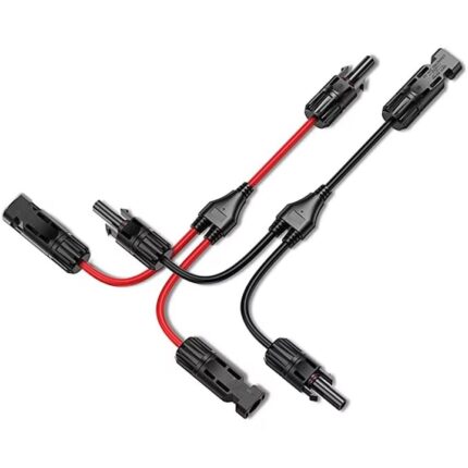 Kit conector splitter pentru cabluri solare, JENUOS®, tip Y, conector MC4, IP67, Rosu Negru