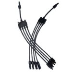 Set 2 cabluri conector paralel solar, JENUOS®, splitter, conector MC4, 6kw, IP67, tip Y, Negru