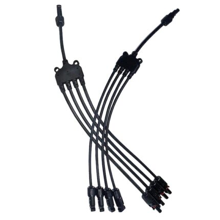 Set 2 cabluri conector paralel solar, JENUOS®, splitter, conector MC4, 6kw, IP67, tip Y, Negru