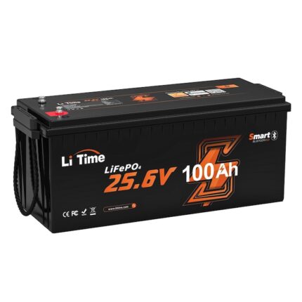 Acumulator solar LiTime 24V 100Ah LiFePO4 cu Bluetooth si protectie la temperaturi scazute, 2560W, IP65