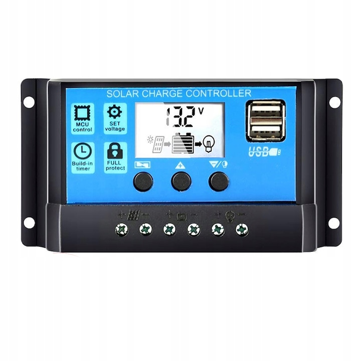 Regulator solar incarcare, PAGMIL, 40A, 12V/24V, display LCD, porturi USB