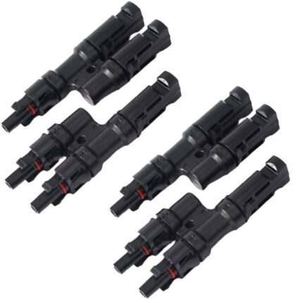 Set 4 Conector MC4, JENUOS, Tata pentru Cablu Solar 4-6 mm, cu Dioda Sens 20A Integrata, OPEN, Portabil, Negru