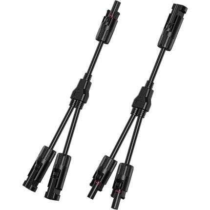 Set 2 cabluri conector paralel solar, Minetgnon®, pentru panou solar, Tip Y Splitter, conector MC4, PC, Negru