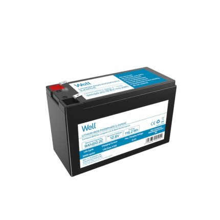 Acumulator litiu LiFePO4 Well 12.8V 9Ah, terminal F2, 151x65x94mm