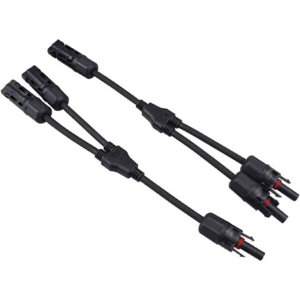 Set 2 cabluri conector paralel solar, JENUOS, Tip Y Splitter, conector MC4, IP67, Negru/Rosu