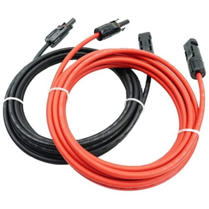 Cablu de prelungire panou solar 6mm², Vaxiuja, 1m, -40~+85℃, MC4 Conector mama/tata, 30A, IP67, Rosu / Negru
