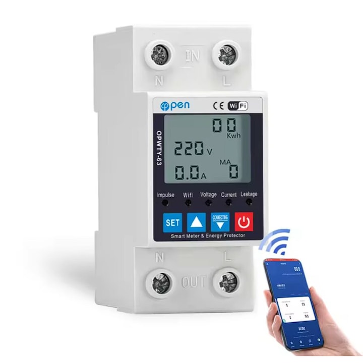 Releu de Protectie Tensiune cu WIFI - 63A, Siguranta si Eficienta Energetica pentru Instalatii Solare si Electrice