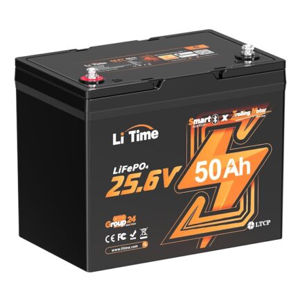 Acumulator solar LiTime, 24V 50Ah TM LiFePO4, Bluetooth, IP65, 1280Wh, 5 ani garantie