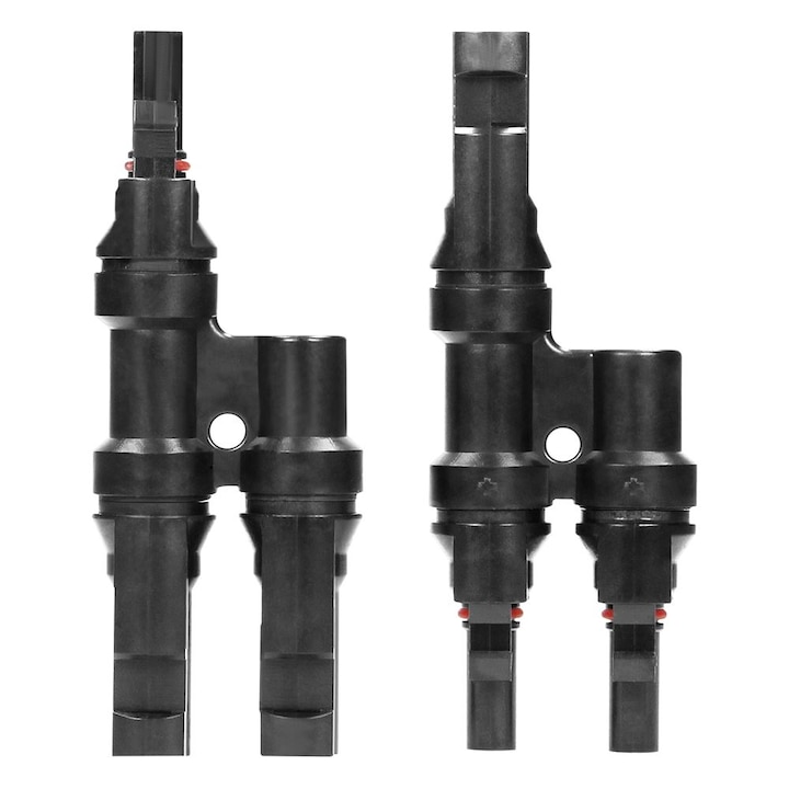 Set 2 conectori pentru panou solar, Orno, 1000VDC, 30A, IP67, 6kV, 106.5 g, Negru