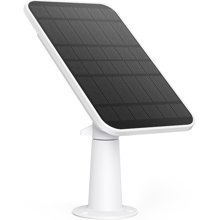 Panou solar Eufy, compatibil eufycam, sursa alimentare continua, 2.6W, IP65 rezistent la intemperii, Alb