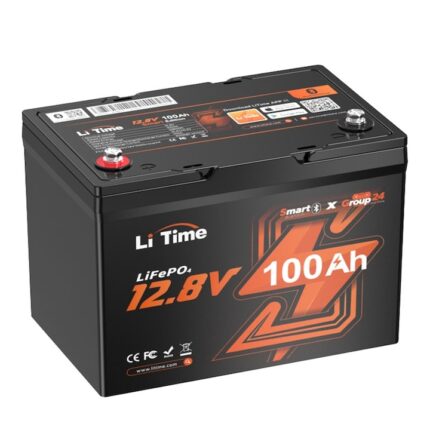 Acumulator solar LiTime 12V 100Ah Bluetooth, LiFePO4, negru, Group24 260x168x211mm