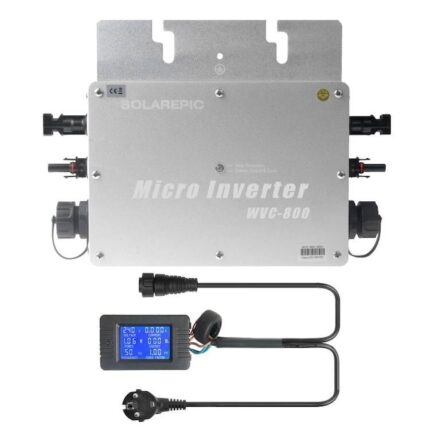Invertor Solar Tovbmup 800W MPPT, Impermeabil, Conexiune Retea, Unda Sinusoidala Pura, Intrare 22-50VDC, Iesire 220VAC