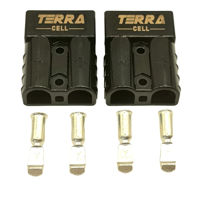 Mufa, conector rapid tip Anderson, 50 amperi, set 2 buc, Negru