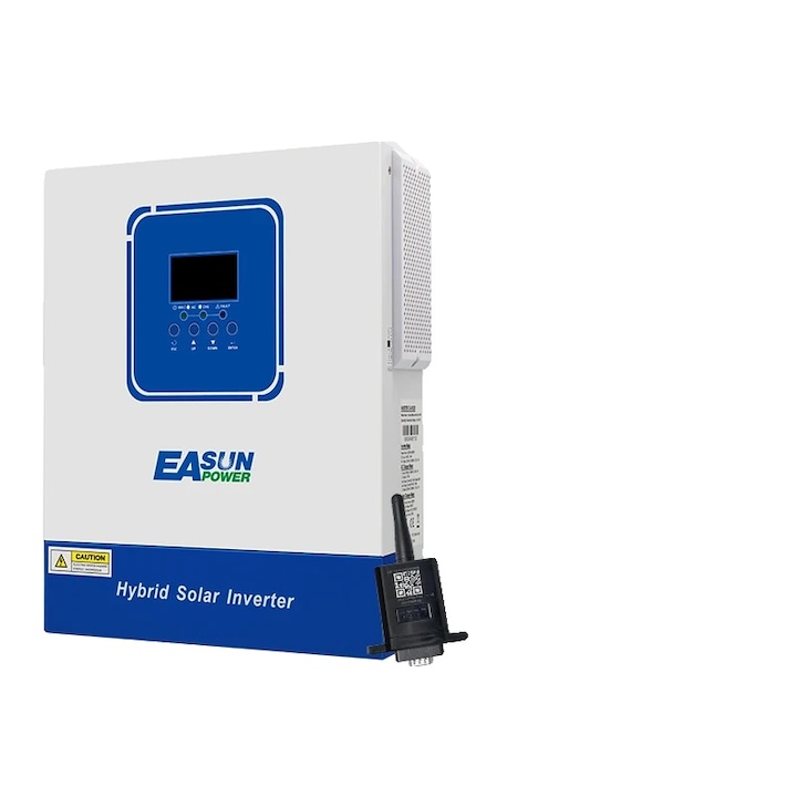 Invertor Hibrid Off Grid, Onda Pura Sinusoidala, 2KW 12V Wifi, 220V, MPPT, activare baterie litiu, monitorizare la distanta, multicolor, set