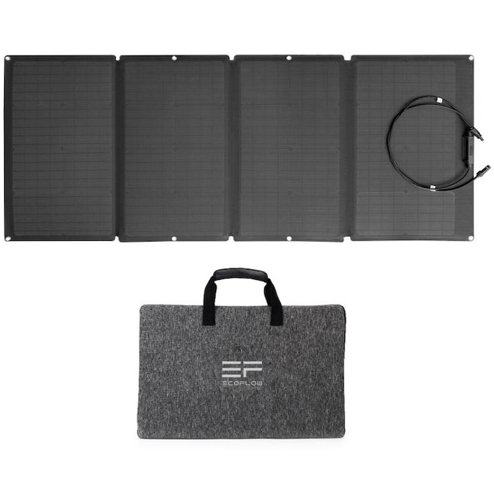 Panou solar fotovoltaic portabil EcoFlow, pliabil, 160W, IP68