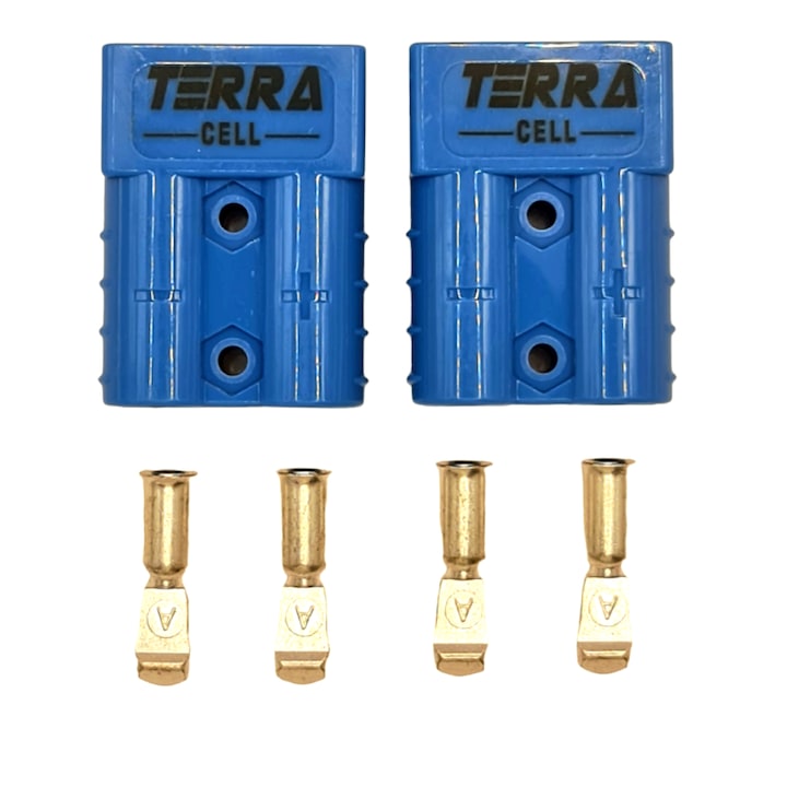Mufa, conector rapid tip Anderson, 50 amperi, set 2 buc, Albastru