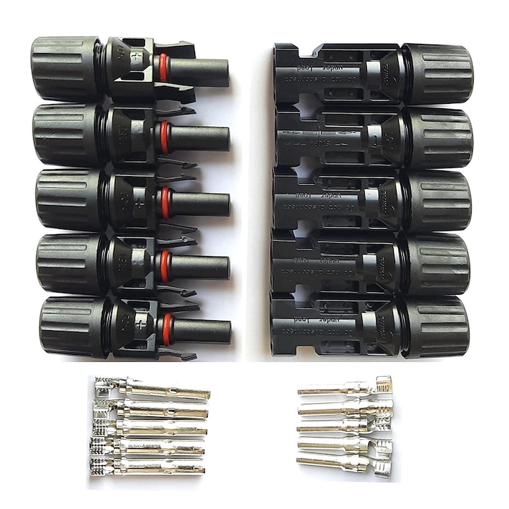 Set 5 mufe MC4 mama-tata pentru cablu fotovoltaic 4-6mm