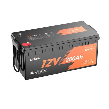 Acumulator solar LiTime, 12V 280Ah, Protectie Low-Temp, 2560W, Negru, 522x240x218mm