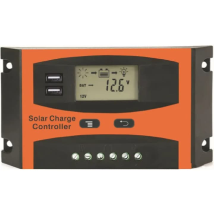 Regulator solar, FOXMAG24, 30A, 13,8 V/27,6 V, 12v/24V, LCD, portocaliu