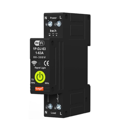 Releu protectie, smart metter, monofazat, bidirectional (prosumator), contor de energie, protectie supratensiune si suprasarcina, TUYA, 63 A, 230V