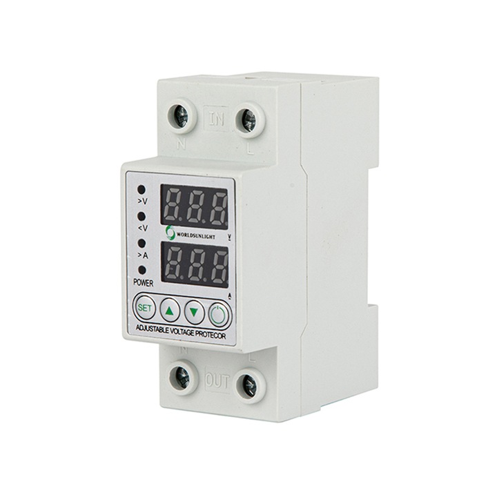 Releu protectie curent si tensiune ajustabil 63A 230V