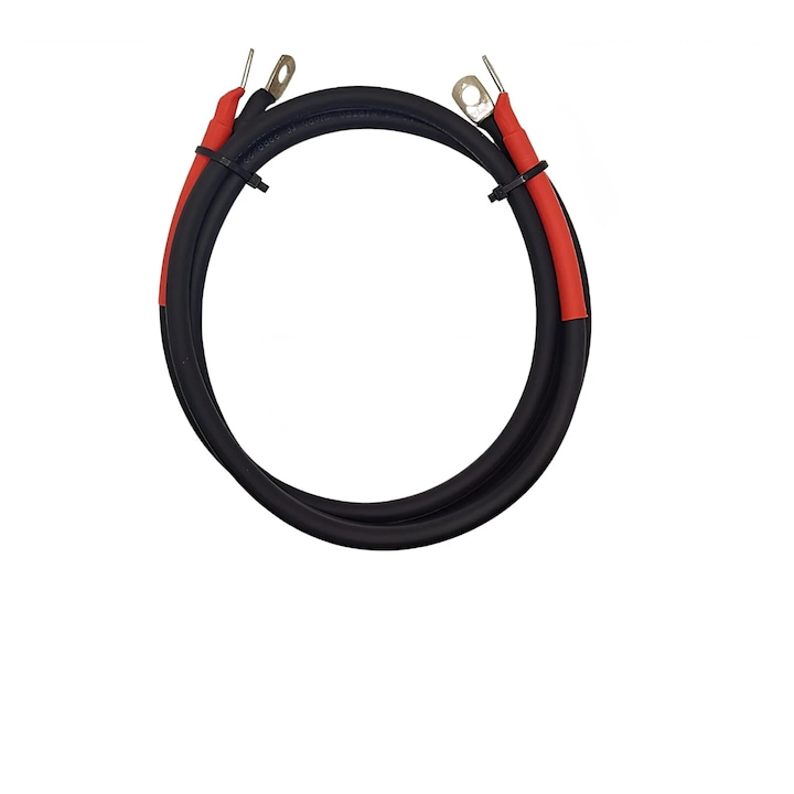 Set 2 cabluri cu papuci cupru pentru baterie auto/fotovoltaic 25MM, 2*50cm