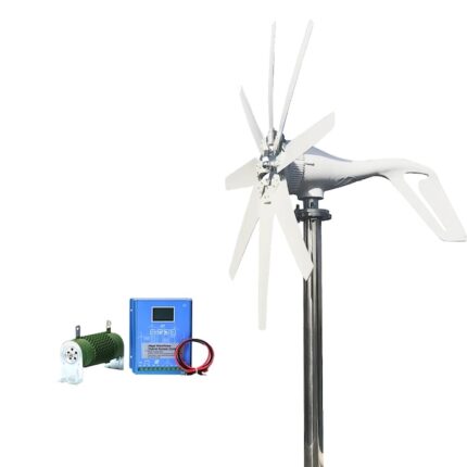 Sistem hibrid de generare energie eoliana si solara, 1000W/1050W, panouri 100W/200W, invertor 2000W, baterie 12V 100Ah, control hibrid, 48V, set