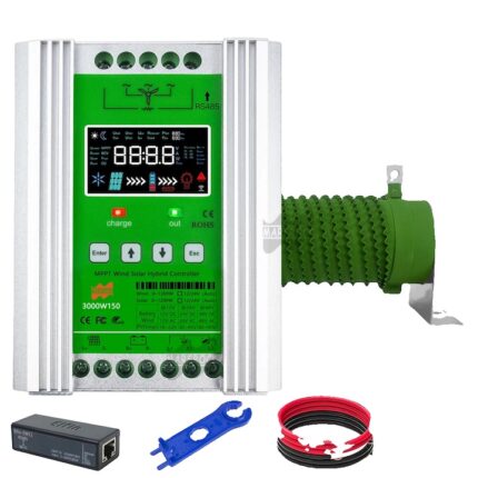 Controler Hibrid Eolian si Solar, MPPT, LCD, 3000W, 12V/24V/48V, fara WiFi