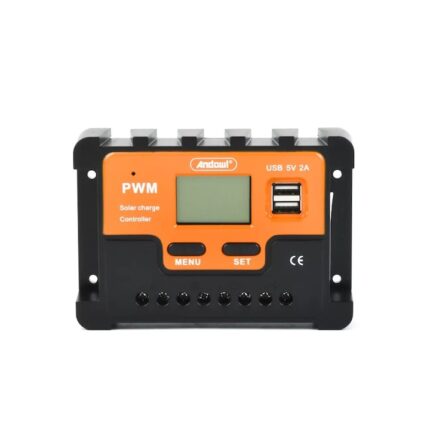 Controler de incarcare solara 10A cu afisaj LCD, controler panou solar, regulator - Negru/Portocaliu