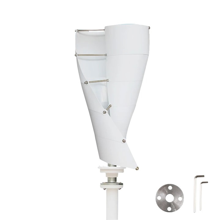 Turbina eoliana verticala, 3000W, 3 pale, aluminiu, 24V, set controller MPPT