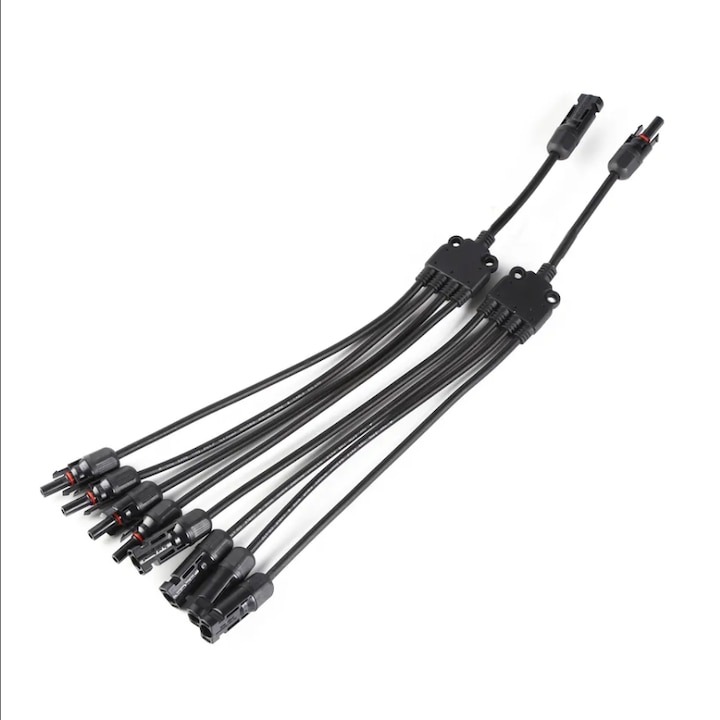 Set Conector Spliter MC4 Y 4 in 1, pentru Cablu Solar 4-6 mm, Conector MC4 Y 4 in 1