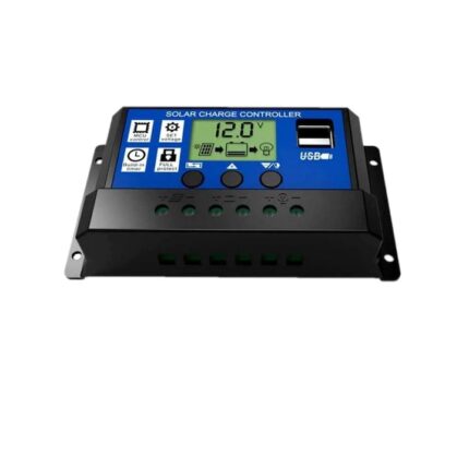 Controler de incarcare solar JZK, 20A, 12V/24V inteligent, cu afisaj LCD si port USB, protectie la supracurent, pentru baterie panou solar