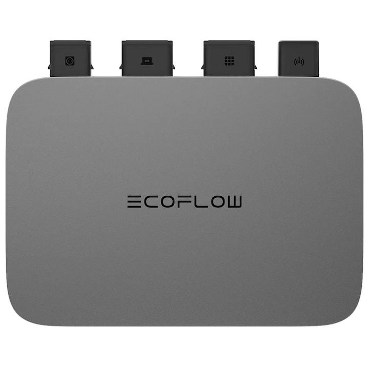 Invertor de retea, Ecoflow, 600W, 242 x 169 x 33 mm, 3 kg, Gri