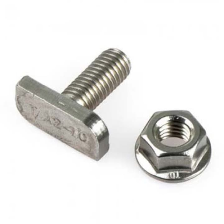 Set surub tip cap T M10 x 25 cu piulita autoblocanta