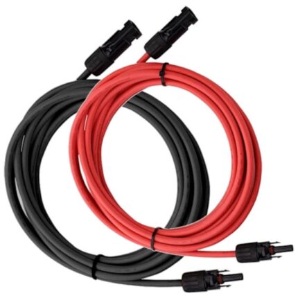Set 2 cabluri prelungitoare pentru panou solar EW, 2x5m, 4mm2, Cupru, Rosu/Negru