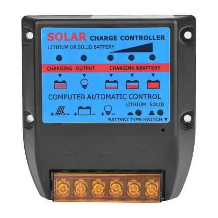 Regulator panou solar, 12V/24V, 103x96x35 mm, Gri